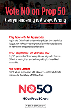 No on Prop 50 